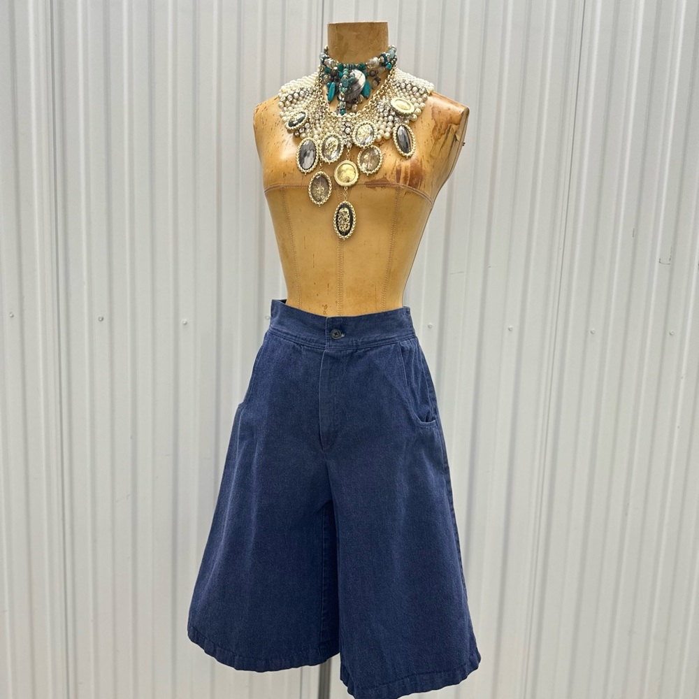 Vintage 1970’s Iggy High Rise Blue Denim Culottes
